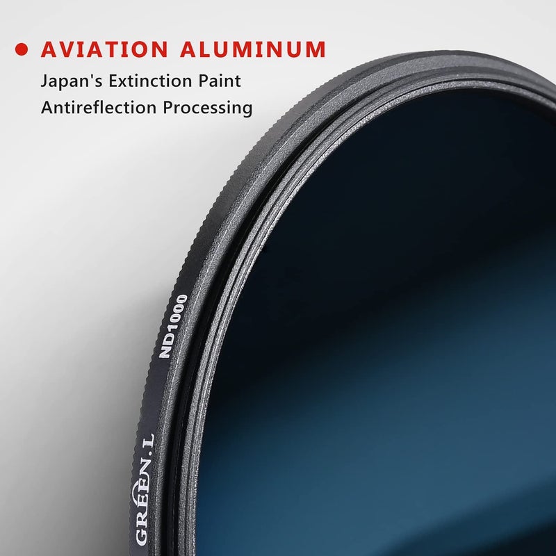 GREEN.L 49mm ND1000 Filter, Slim 10-Stop Fixed Neutral Density 49mm ND Filter for Long Exposure Photography - Image 3